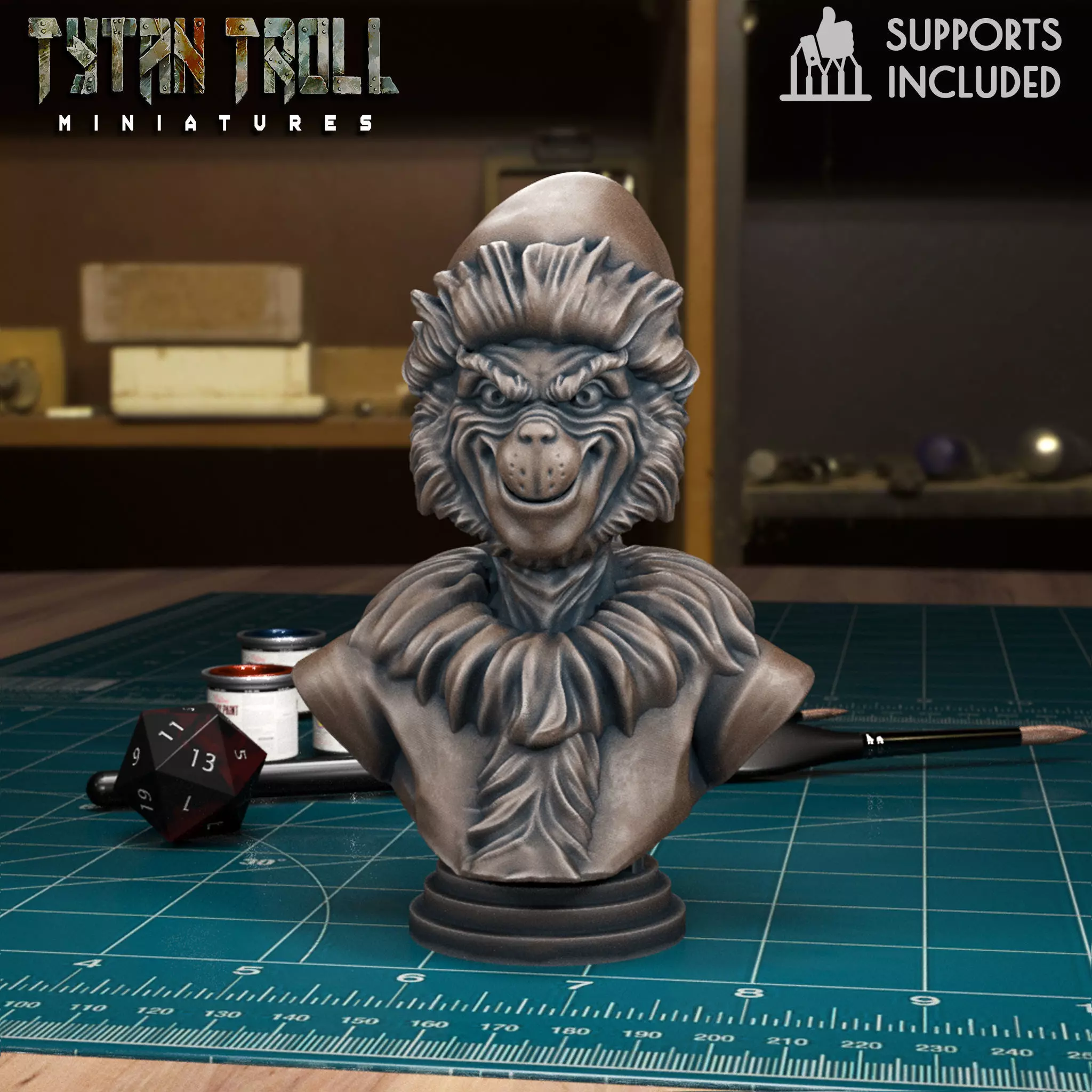 The Grinch Bust - Pre-Supported 3D print model