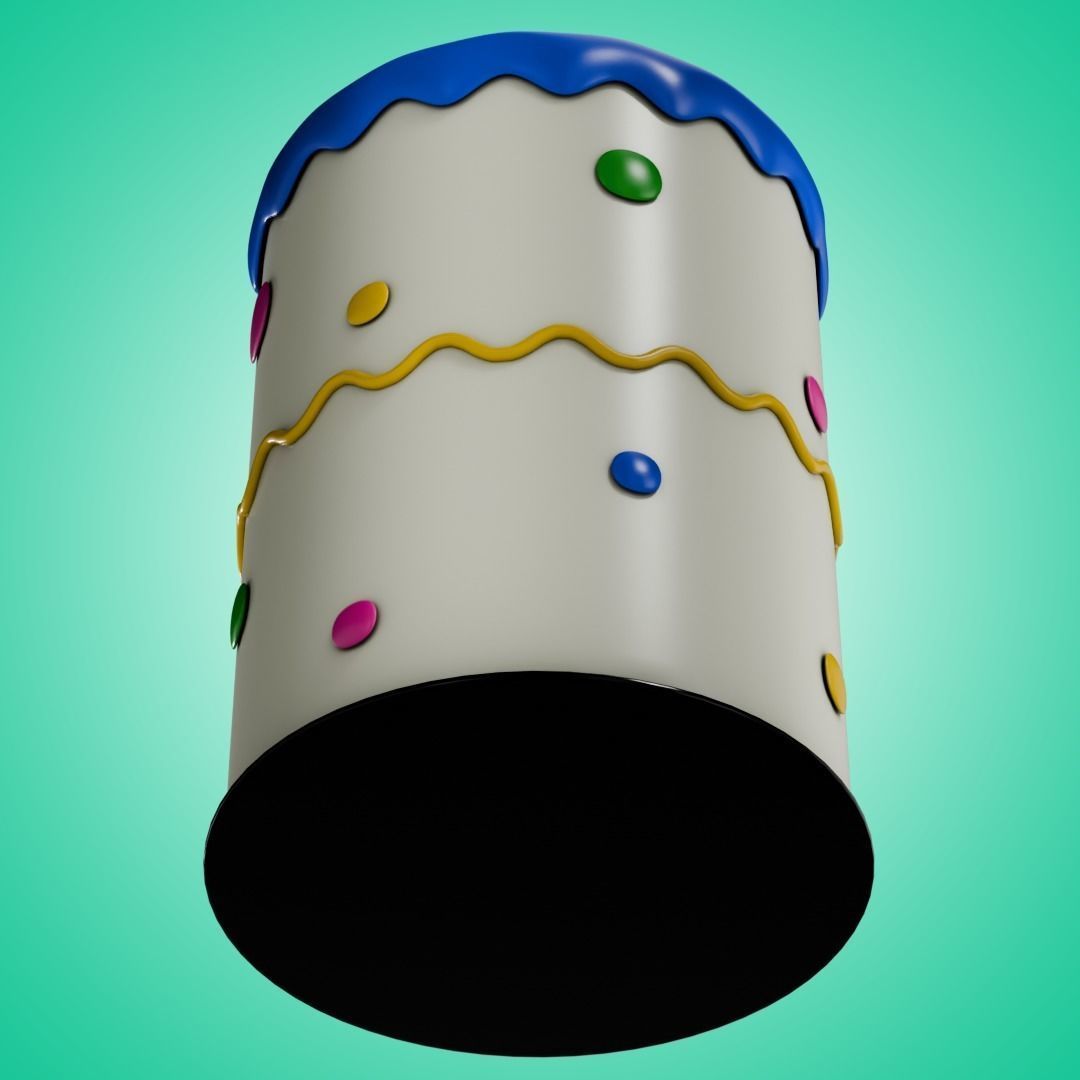 Birthday Cake Candle Low-poly 3D model_3