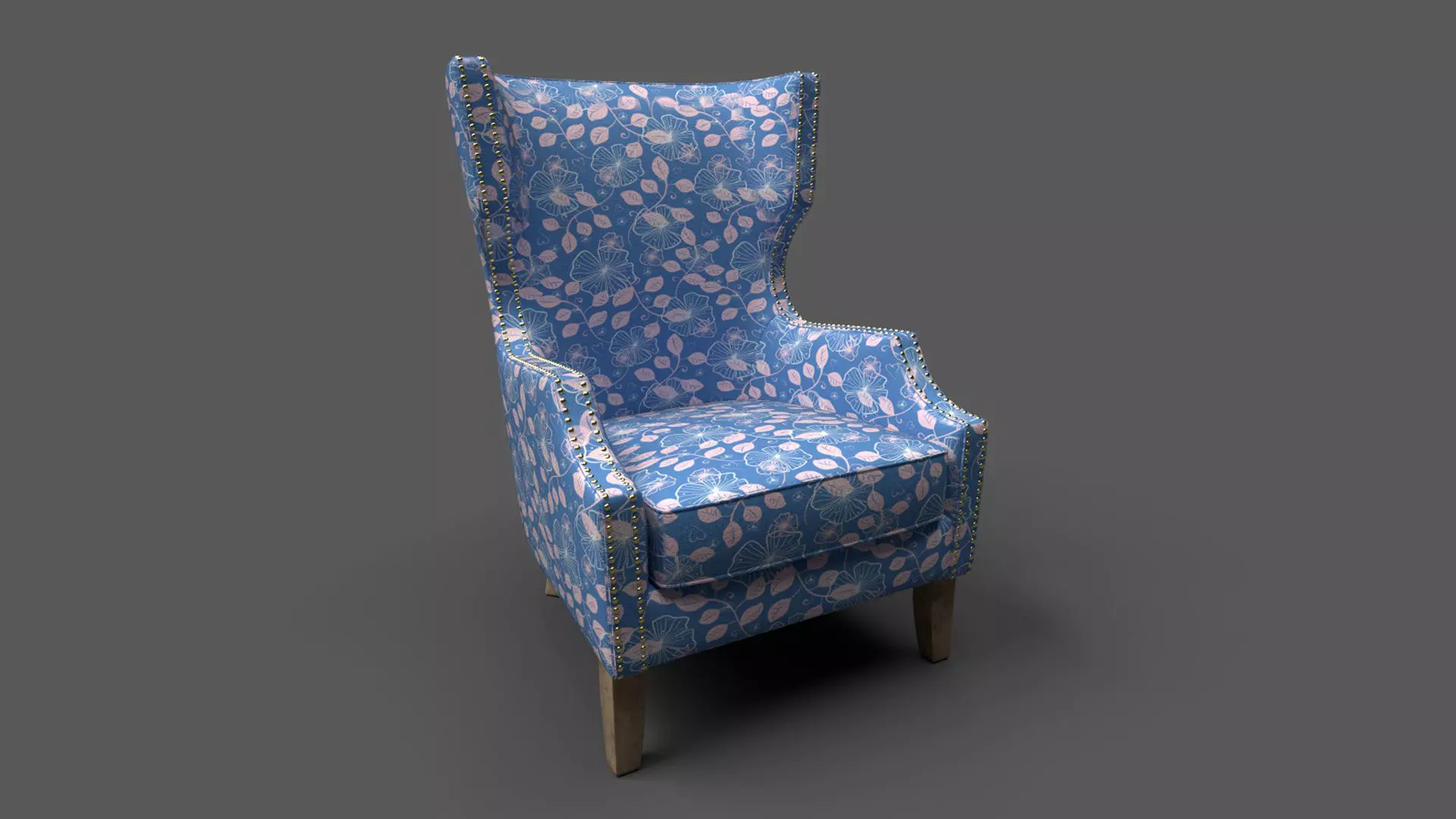 Arm Chair Low-poly 3D model_0