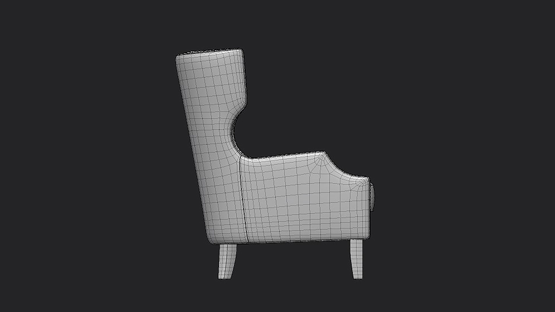 Arm Chair Low-poly 3D model_5