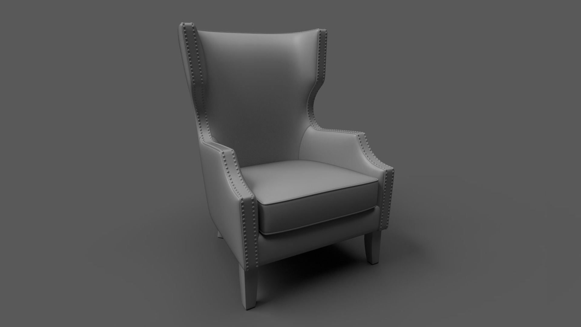 Arm Chair Low-poly 3D model_1