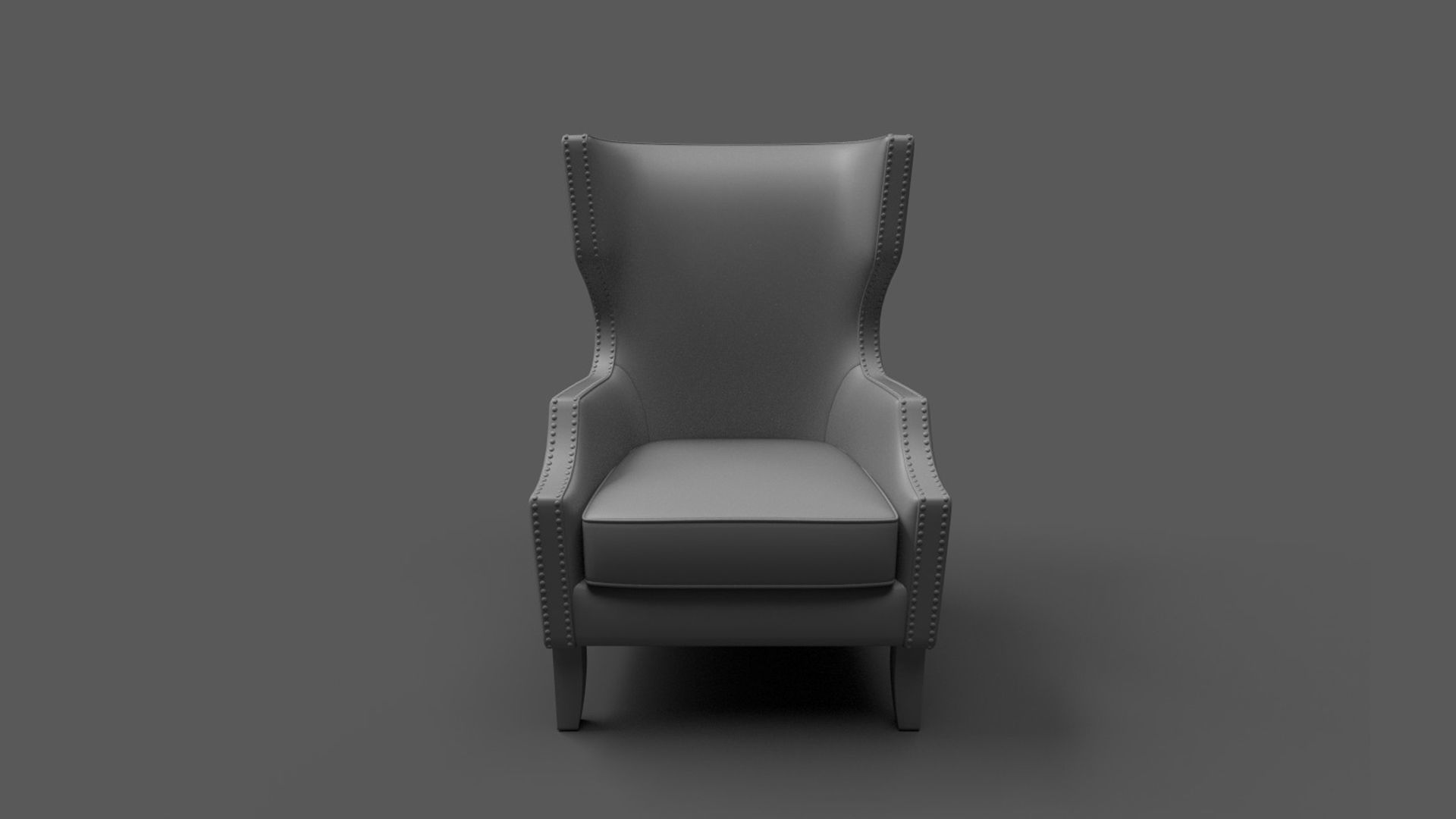 Arm Chair Low-poly 3D model_7
