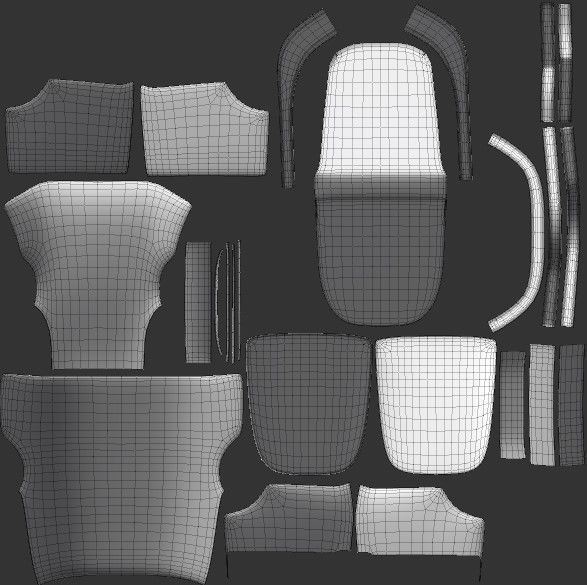 Arm Chair Low-poly 3D model_9