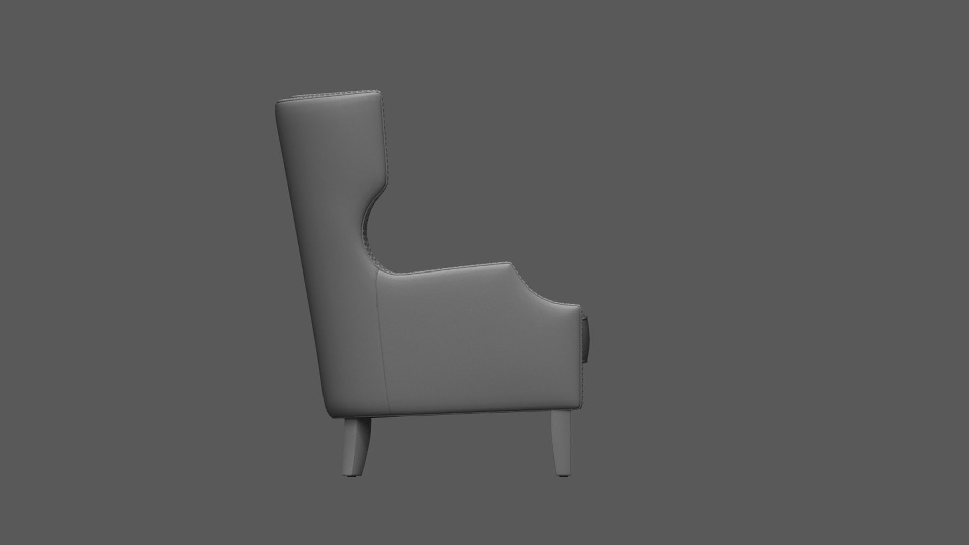 Arm Chair Low-poly 3D model_4