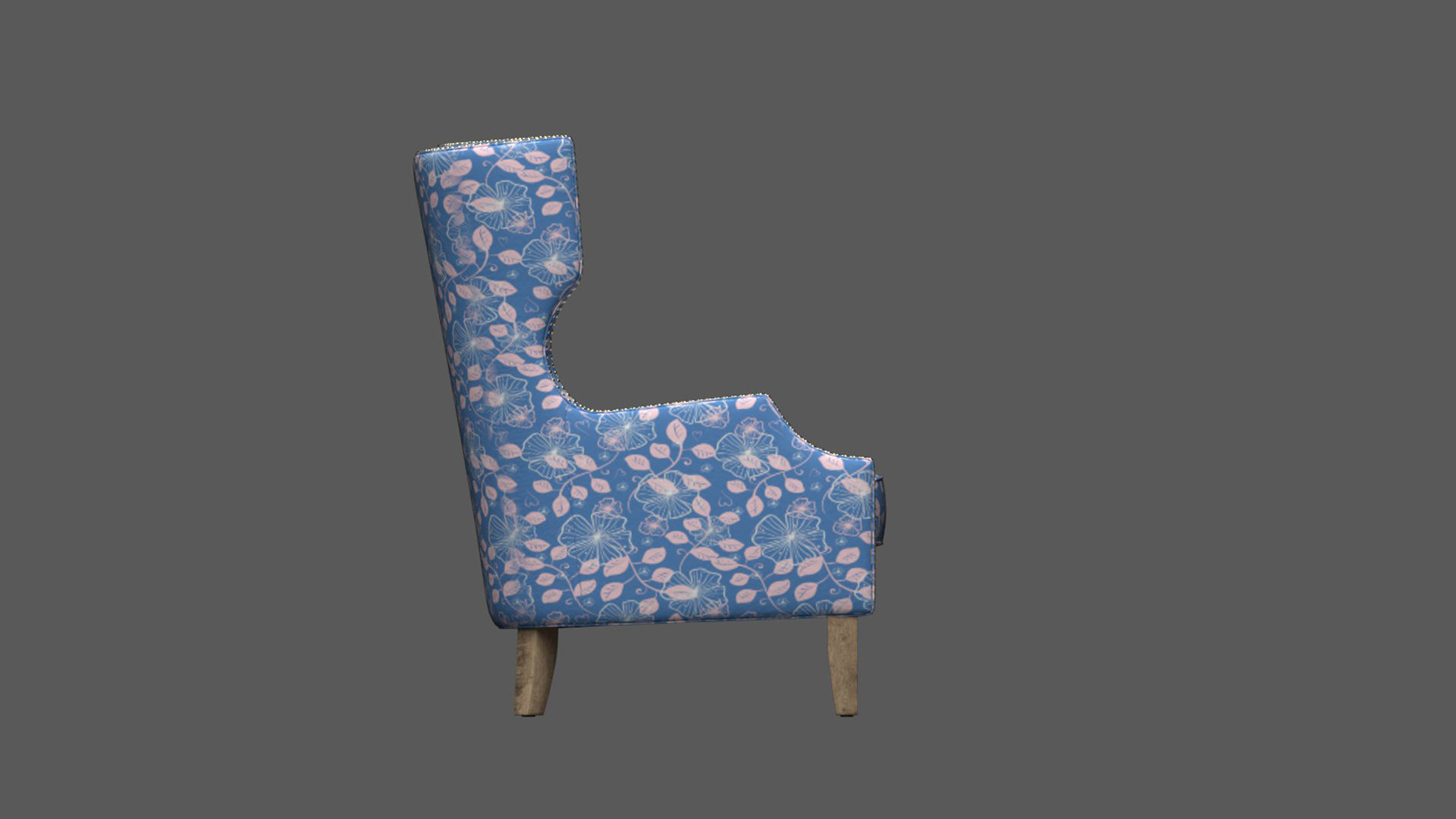 Arm Chair Low-poly 3D model_3