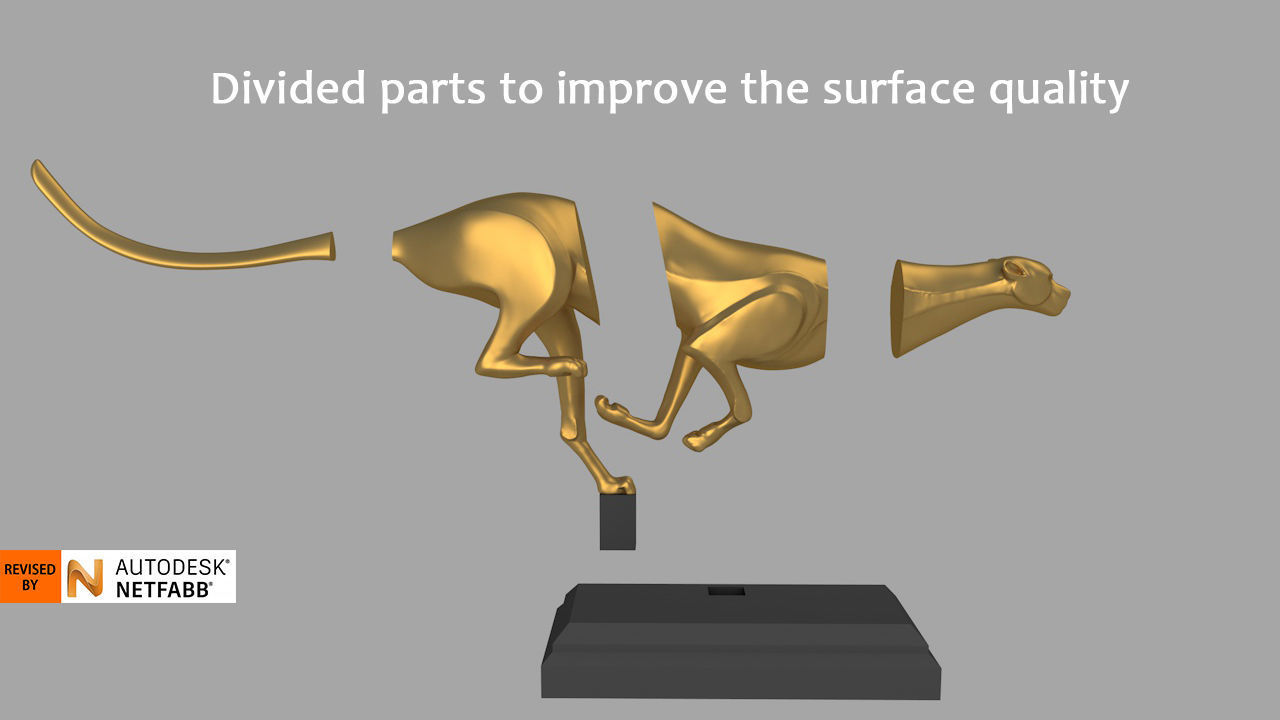 Leopard Running V2 - 3D Printable sculpture 3D print model_5