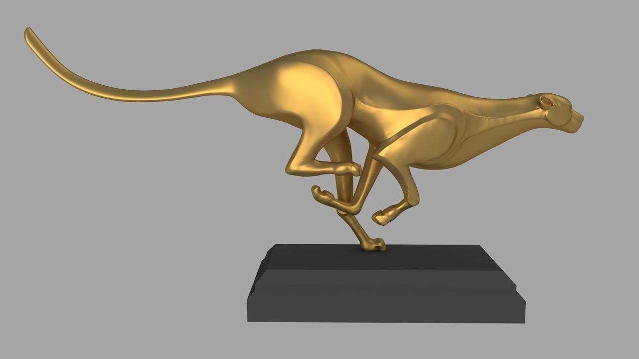 Leopard Running V2 - 3D Printable sculpture 3D print model_4