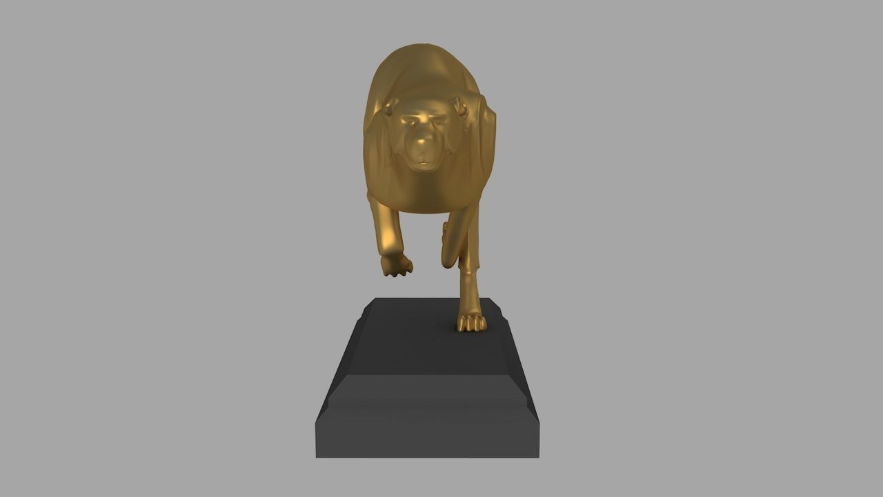 Leopard Running V2 - 3D Printable sculpture 3D print model_3