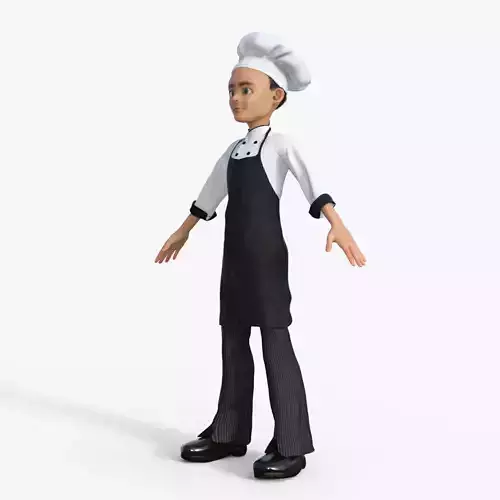 Cartoon Chef Rigged 3D model