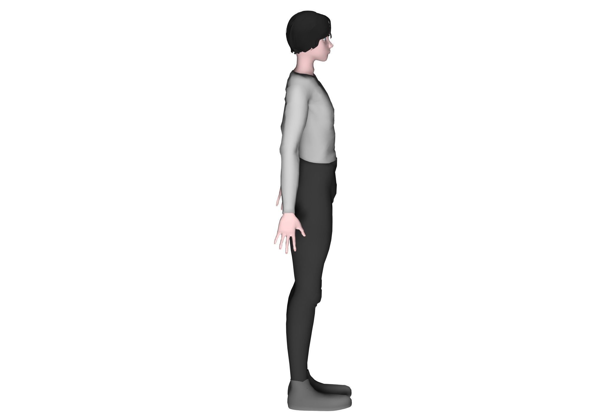 man base mesh Low-poly 3D model_3