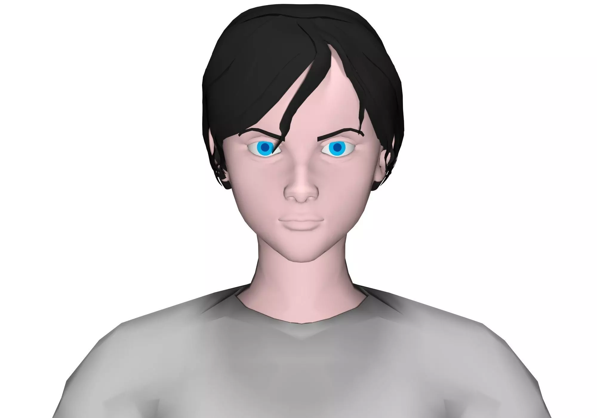 man base mesh Low-poly 3D model_0