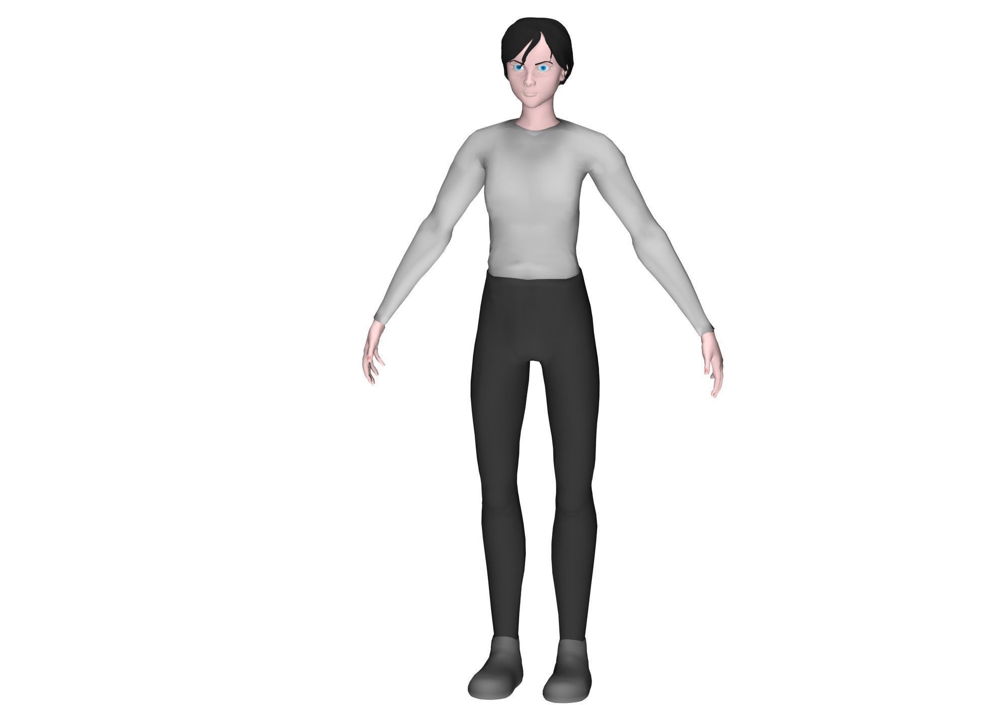 man base mesh Low-poly 3D model_9