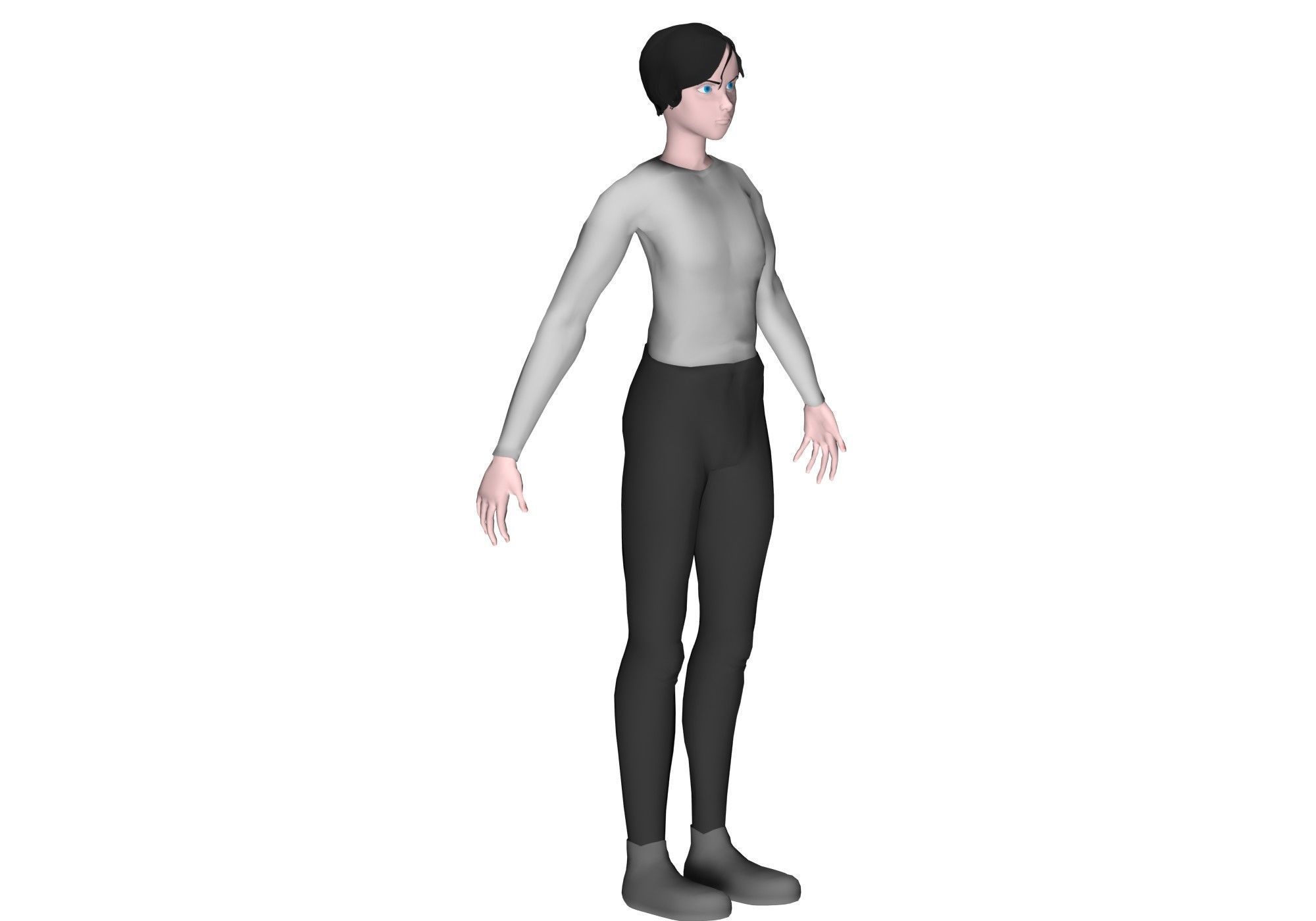 man base mesh Low-poly 3D model_2