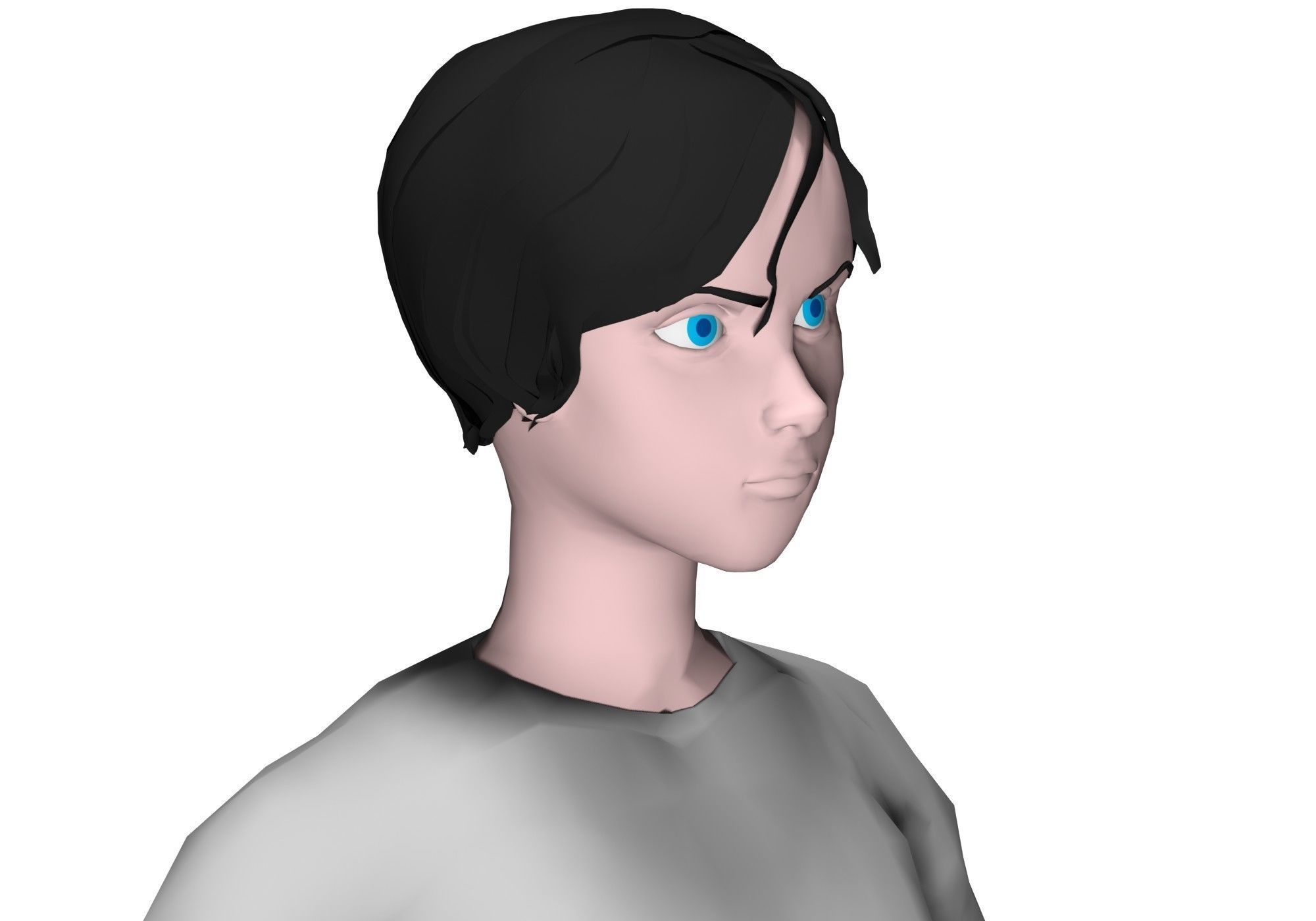 man base mesh Low-poly 3D model_10