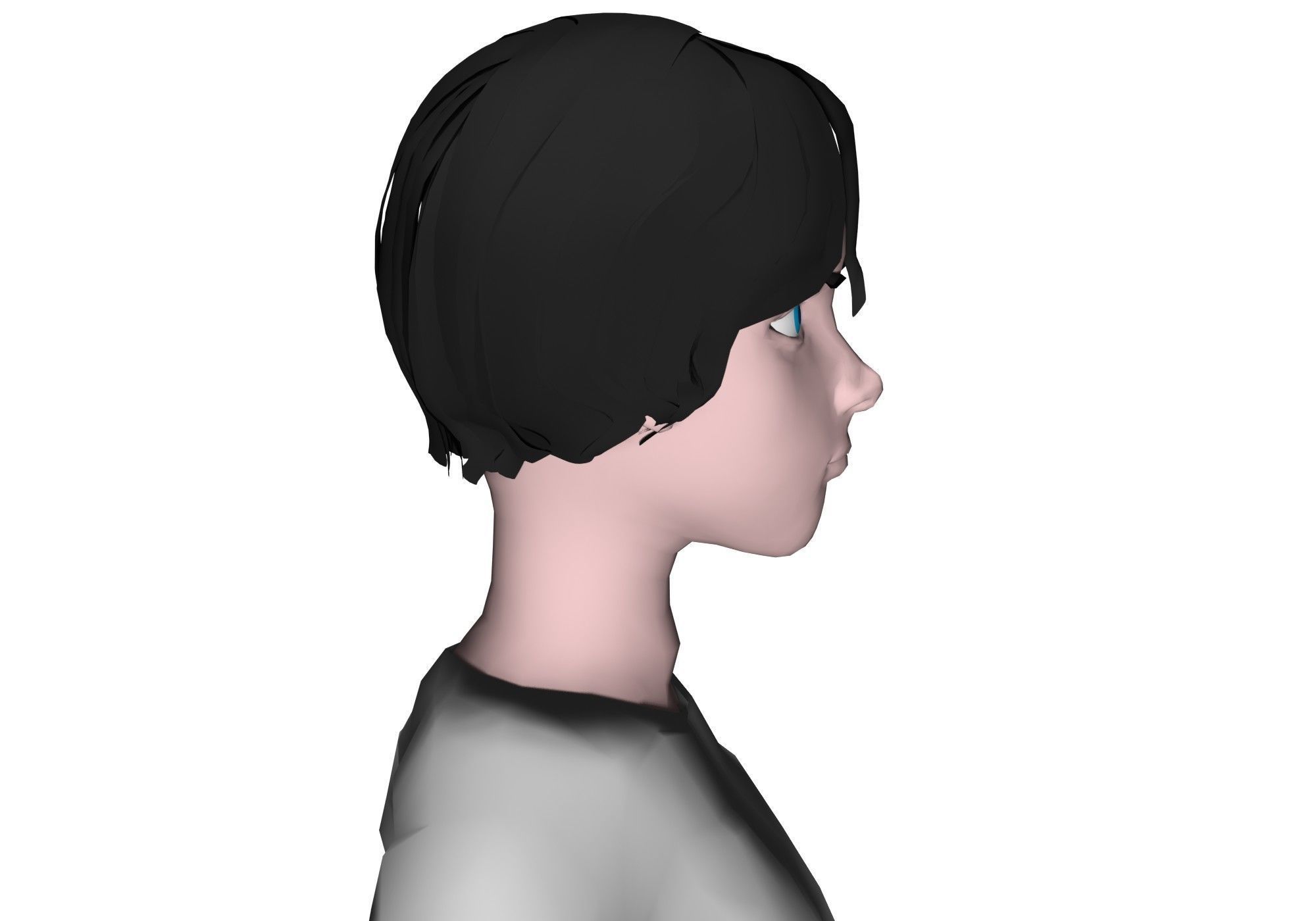 man base mesh Low-poly 3D model_11