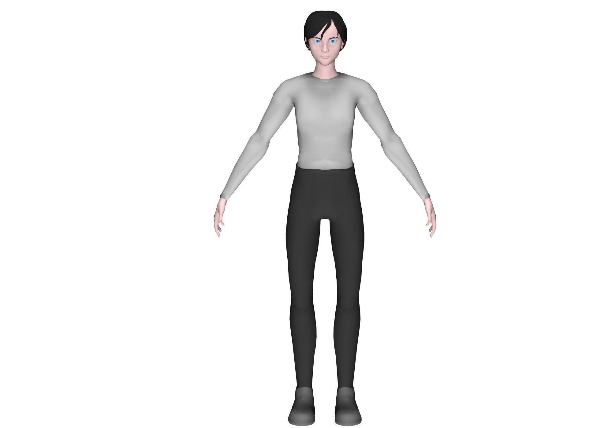 man base mesh Low-poly 3D model_1