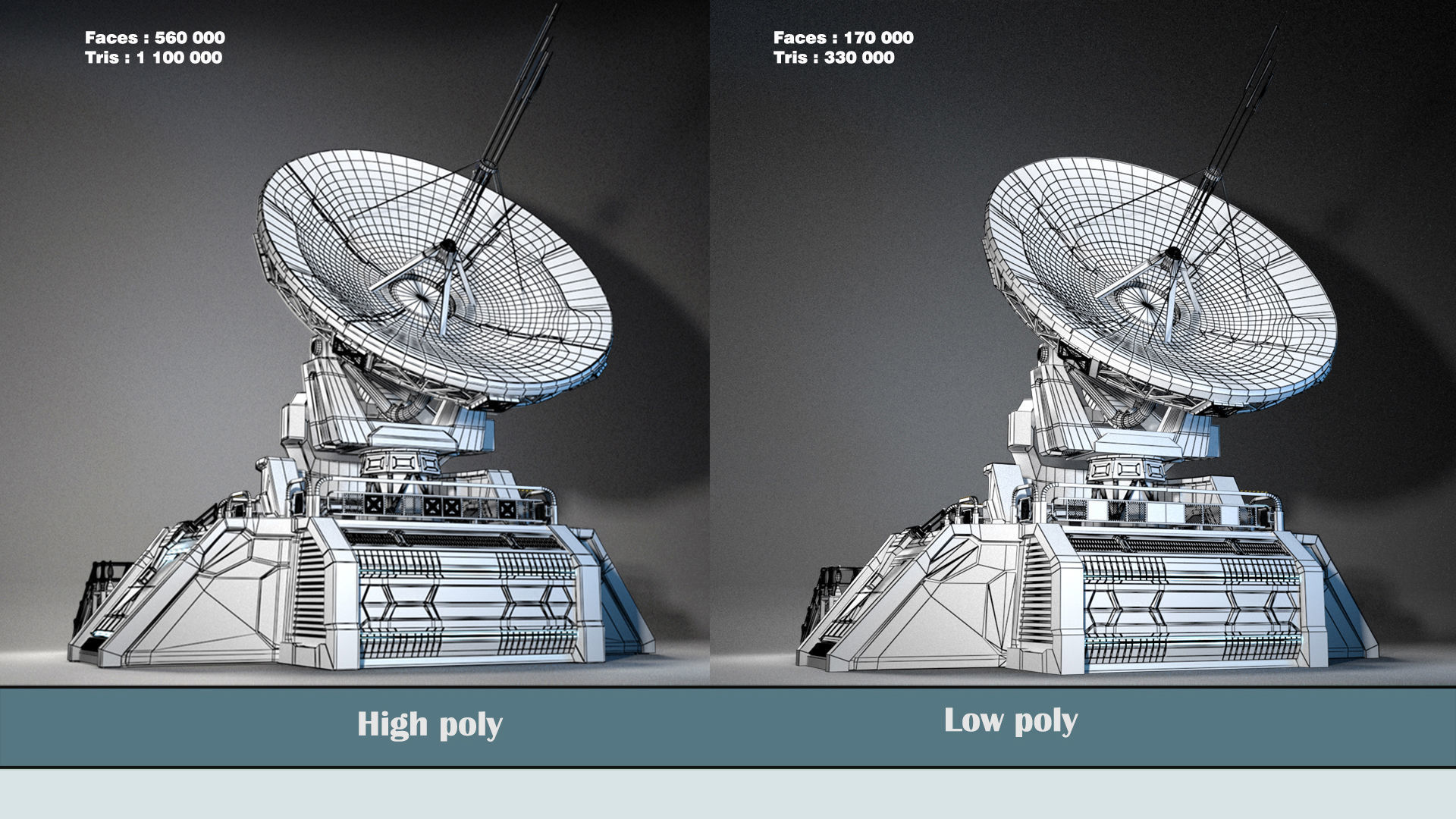 satellite 01 Low-poly 3D model_9