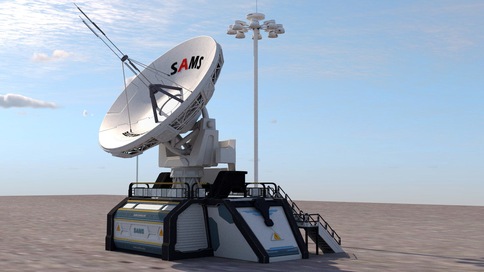 satellite 01 Low-poly 3D model_2