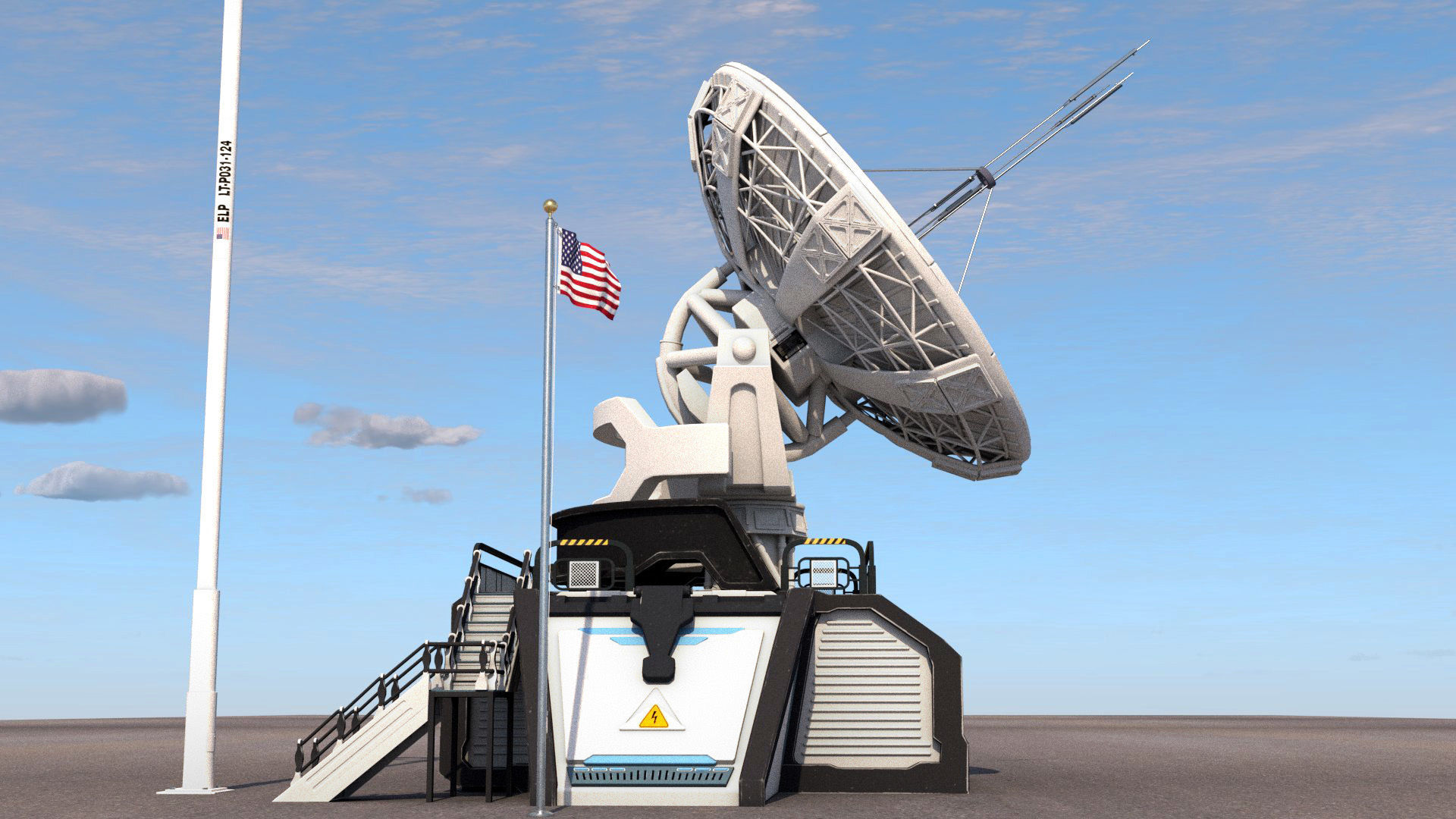 satellite 01 Low-poly 3D model_1