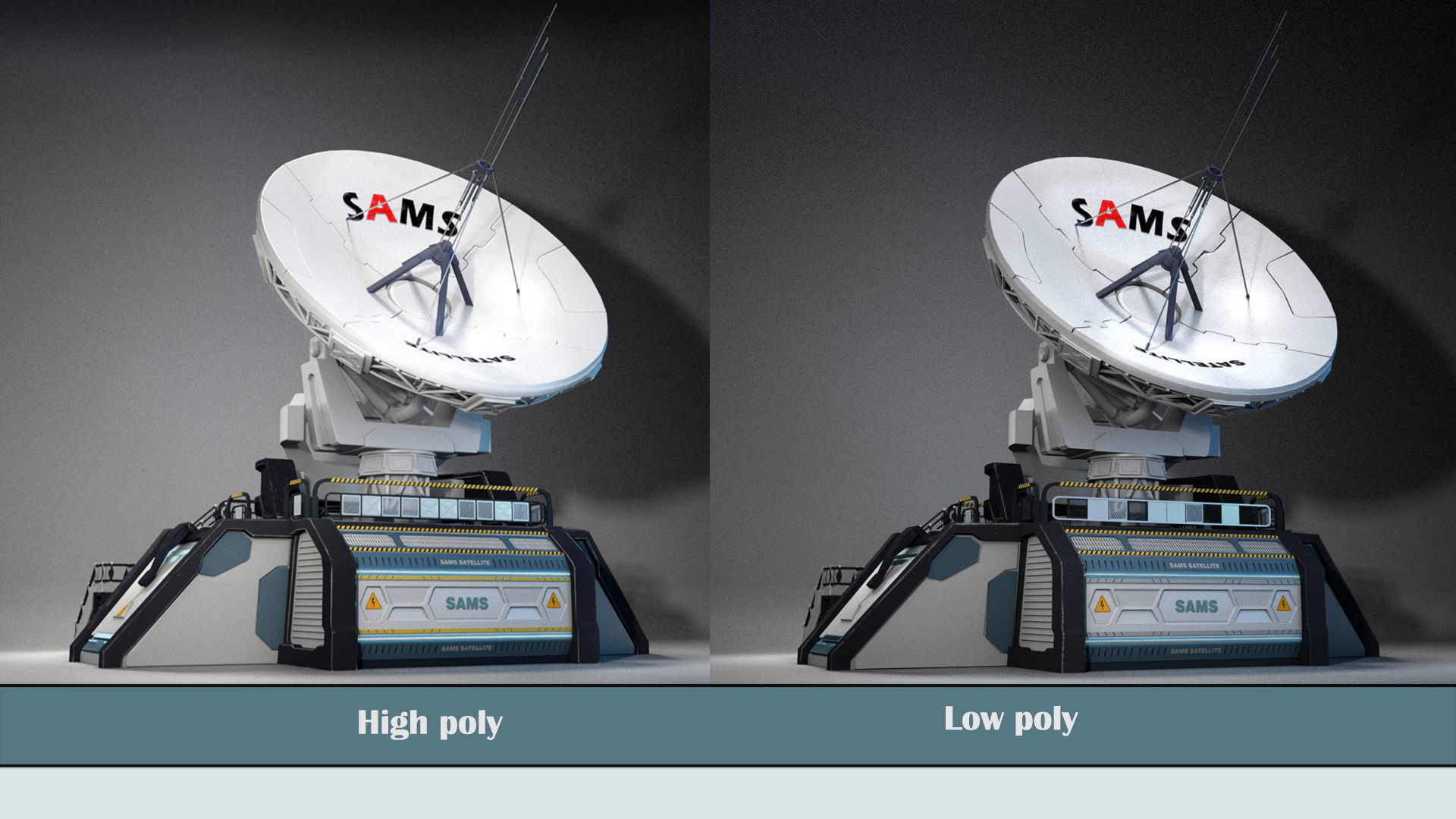 satellite 01 Low-poly 3D model_8