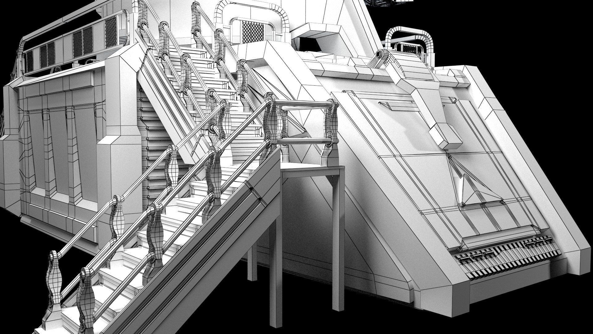 satellite 01 Low-poly 3D model_17