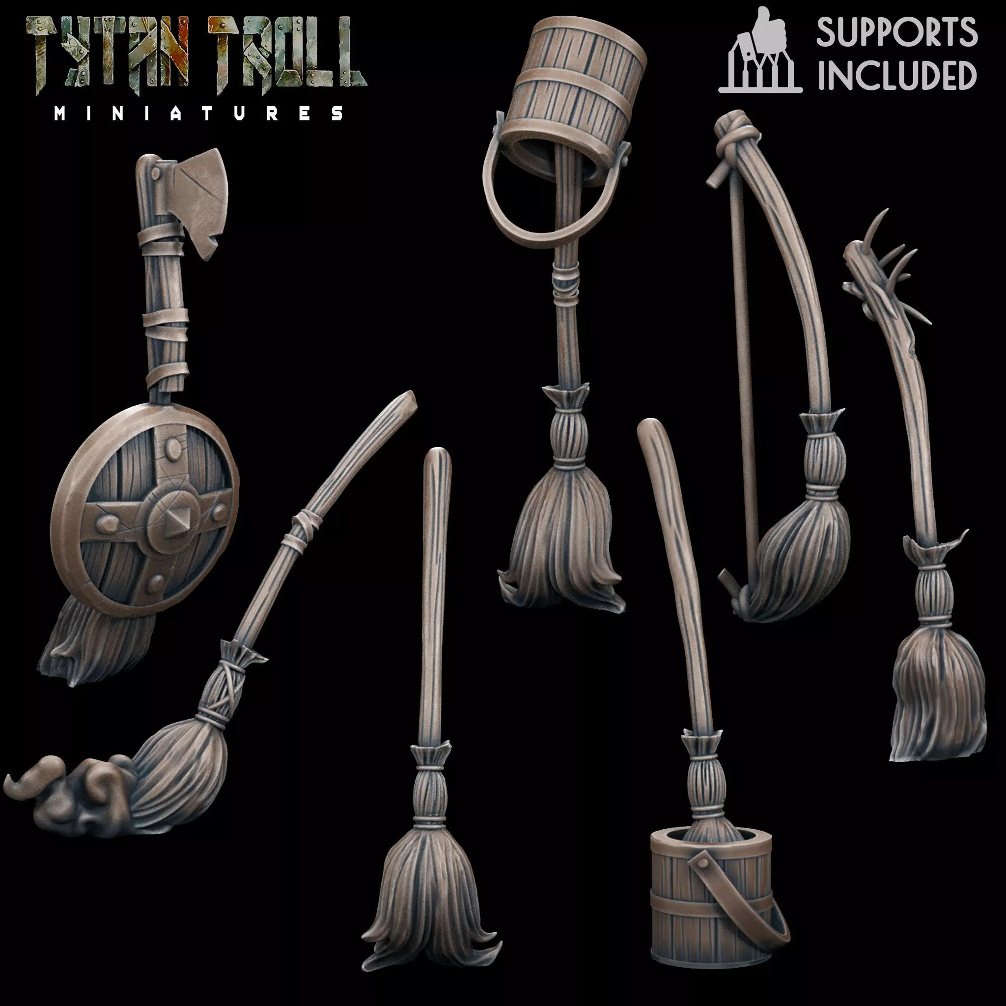 Enchanted Broom Pack - Pre-Supported 3D print model