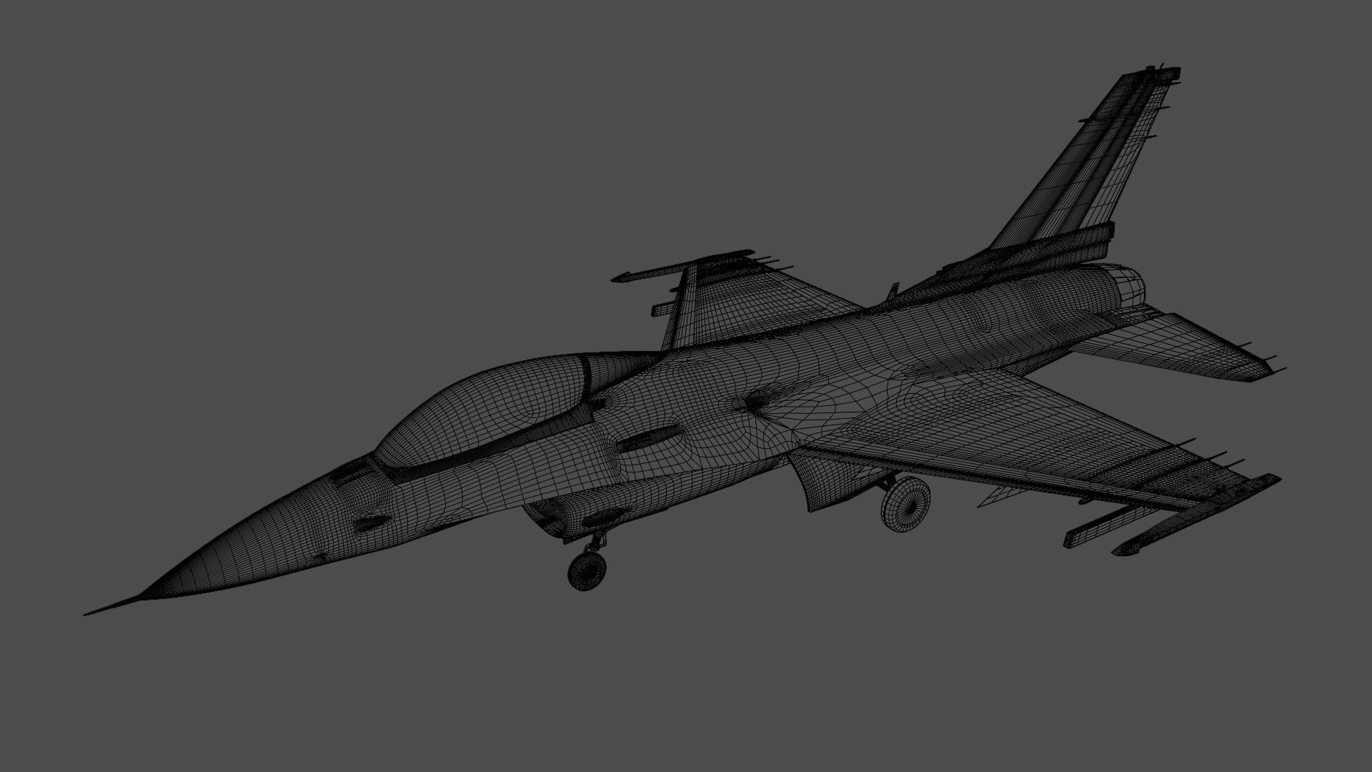 General dynamics F-16 fighter with Aim-9M Sidewinder 3D model_14