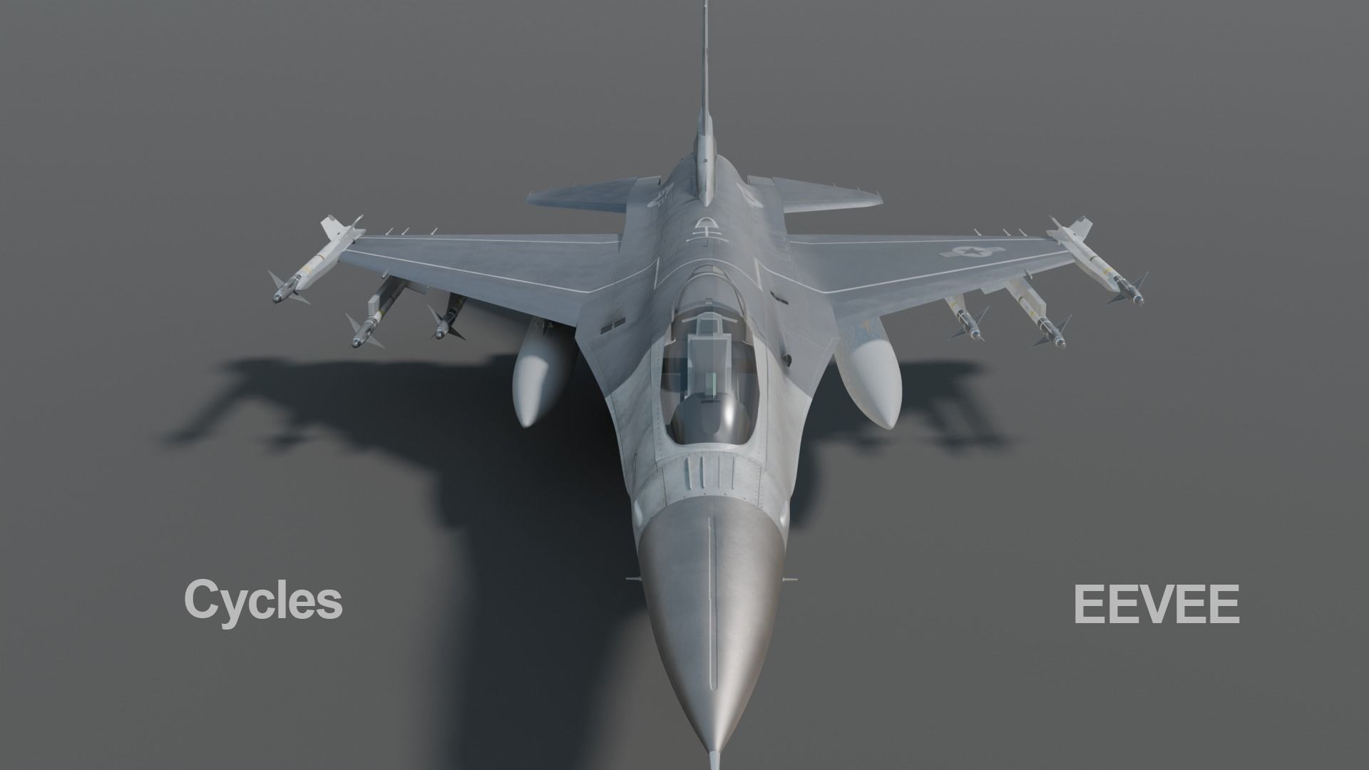 General dynamics F-16 fighter with Aim-9M Sidewinder 3D model_17