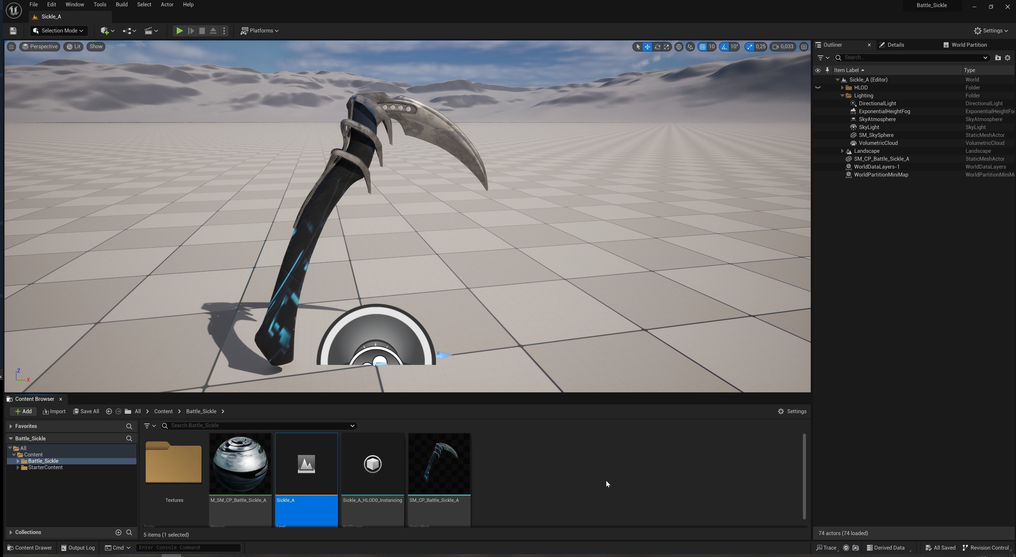 Sci fi Battle Sickle Free low-poly 3D model_3