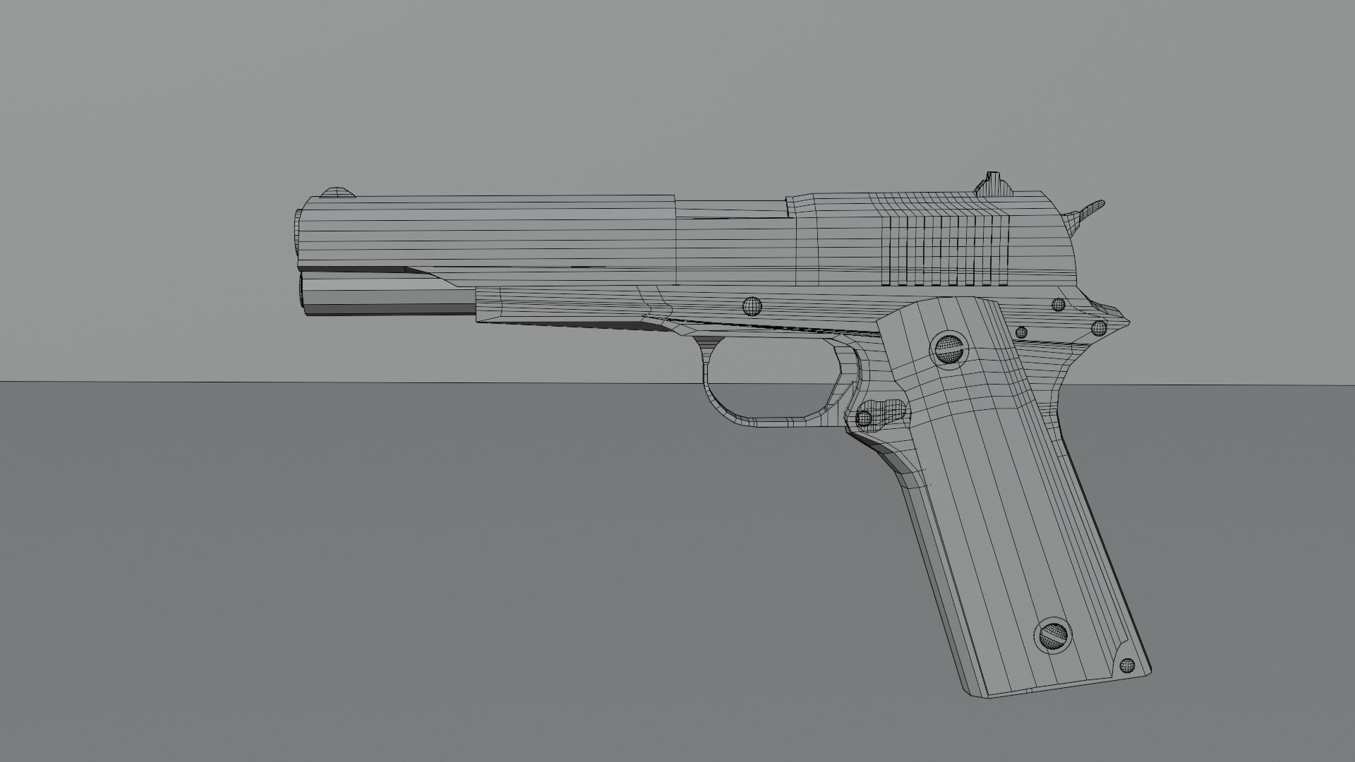 pistol Low-poly 3D model_1