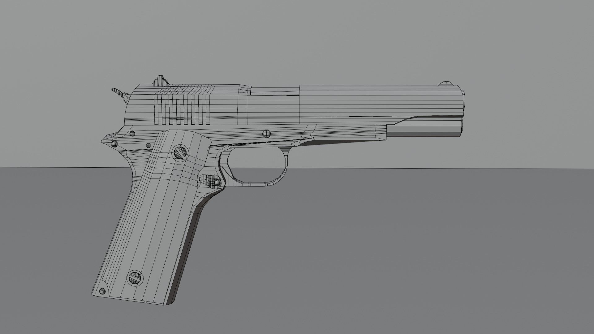 pistol Low-poly 3D model_7