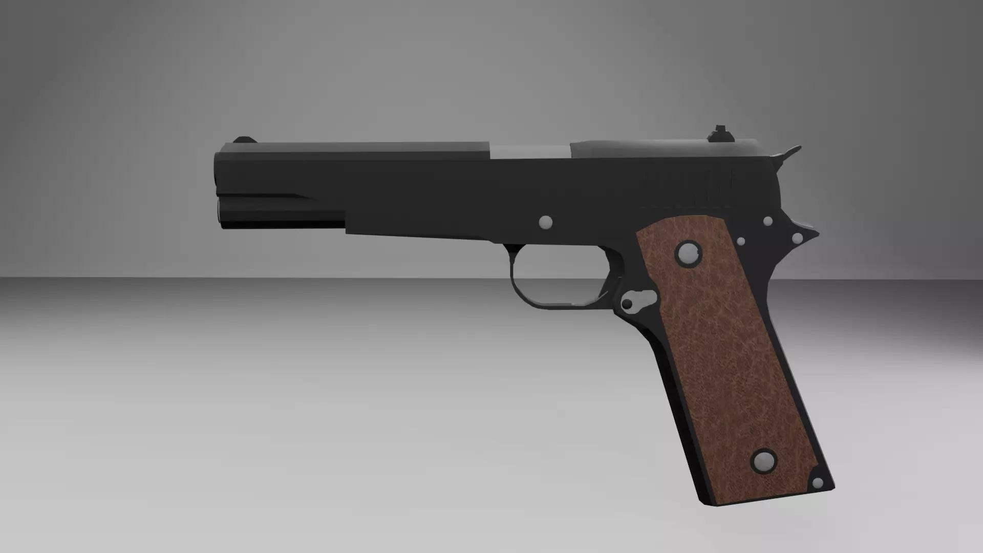 pistol Low-poly 3D model_0