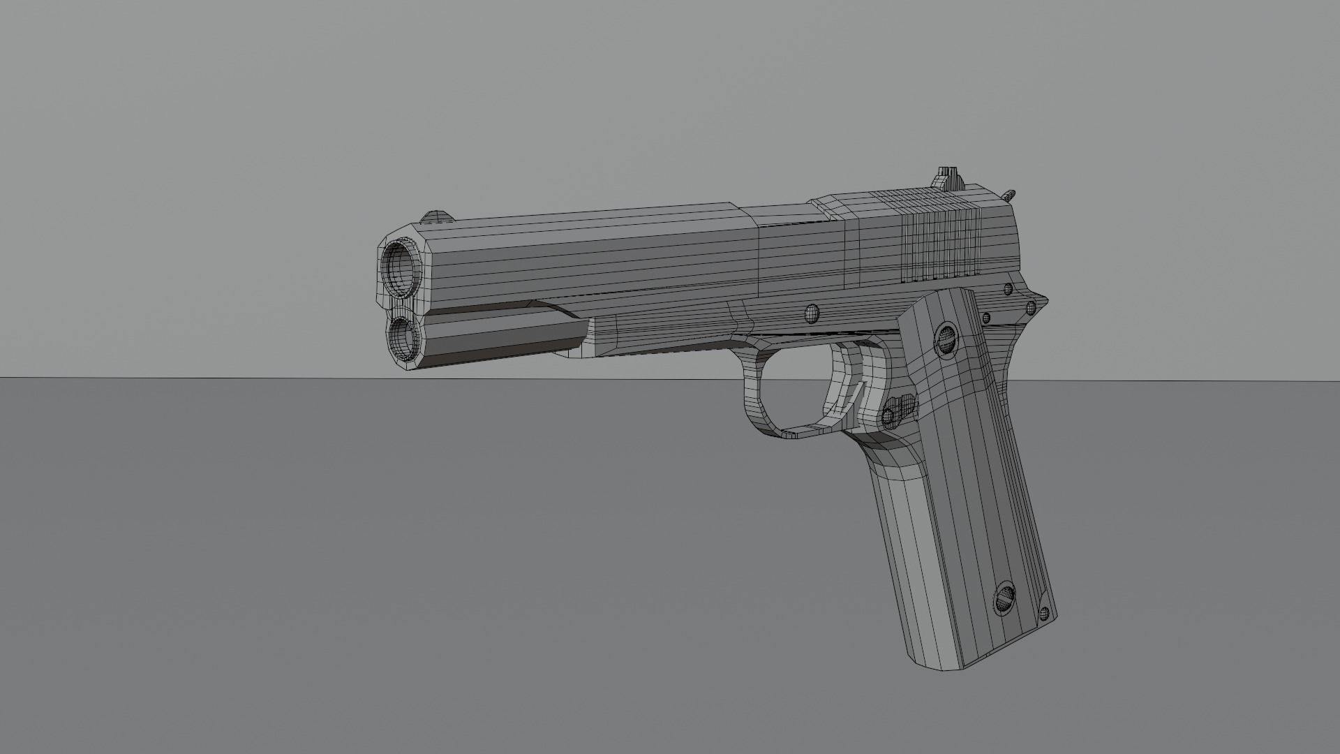 pistol Low-poly 3D model_5