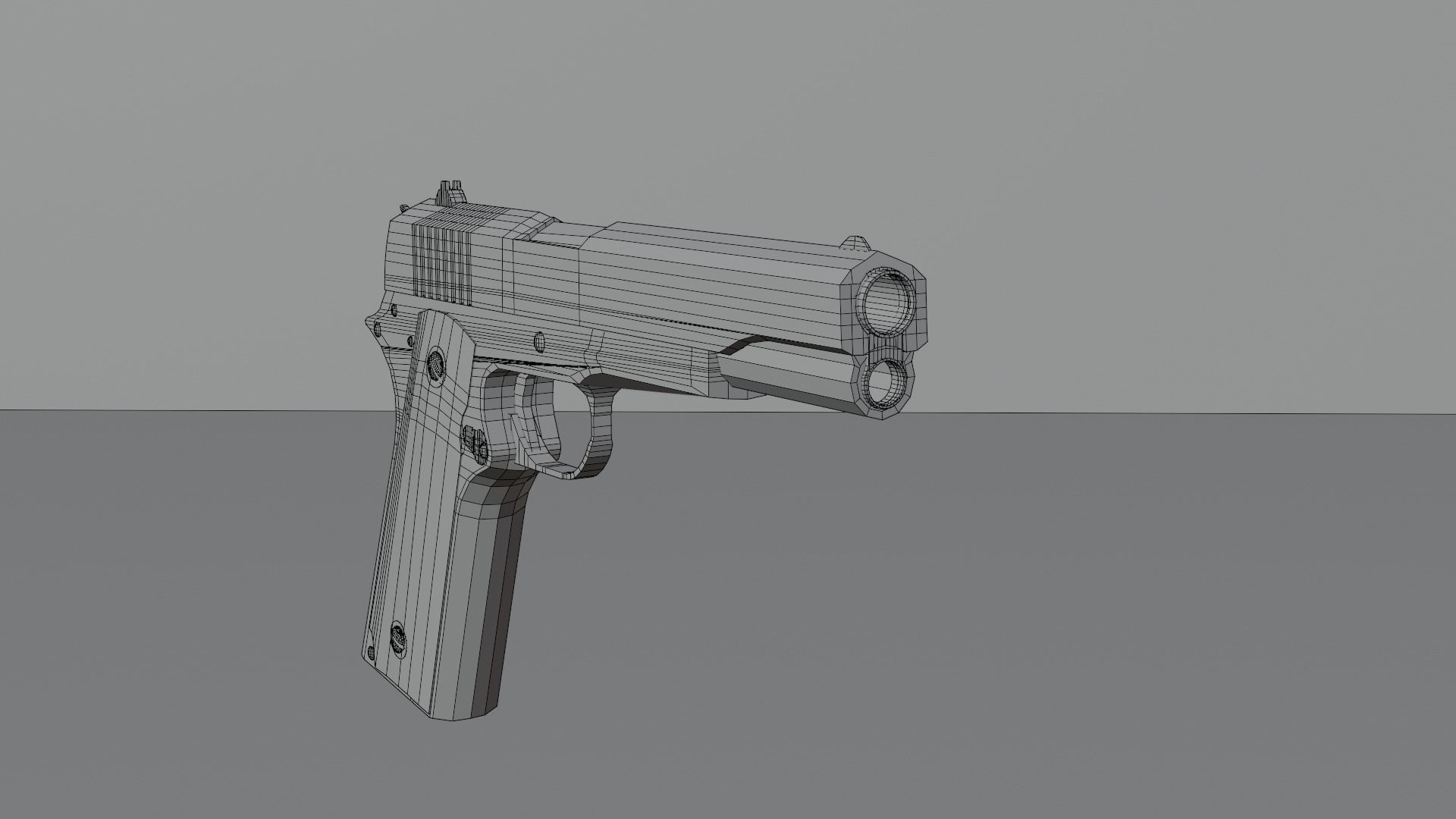 pistol Low-poly 3D model_3