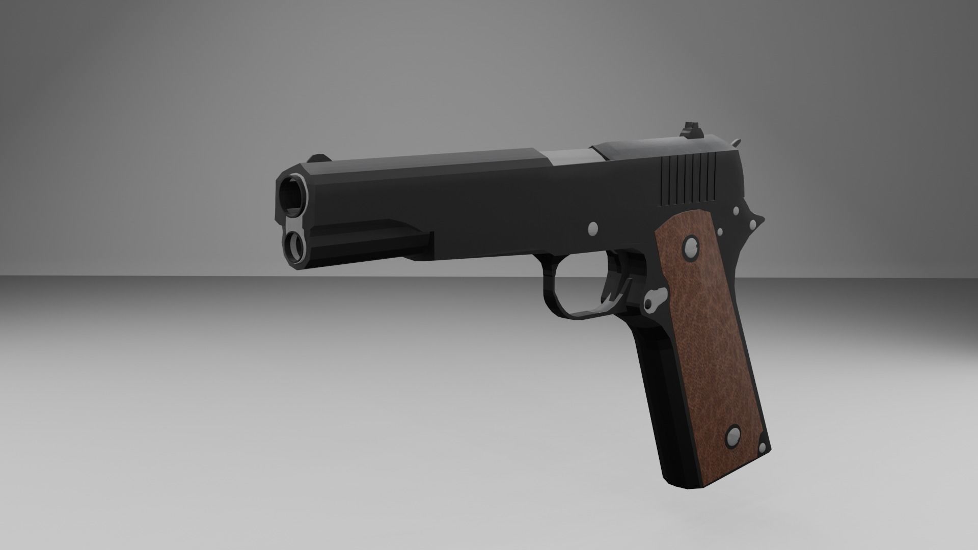 pistol Low-poly 3D model_4