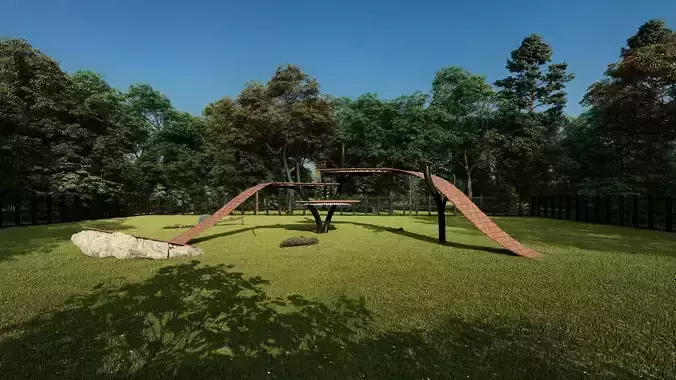 Lion playground Low-poly 3D model