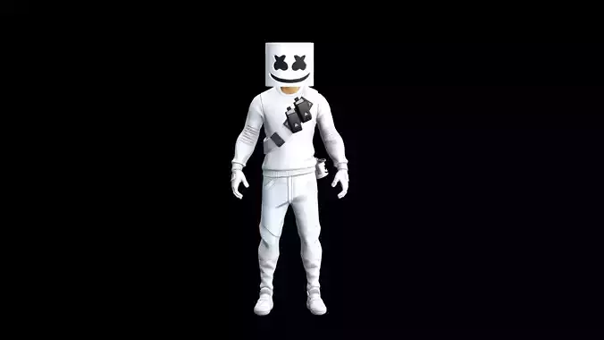 Marshmello Fortnite Low-poly 3D model
