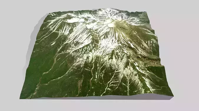 Mountain landscape Volcano Ontake Japan 3D model