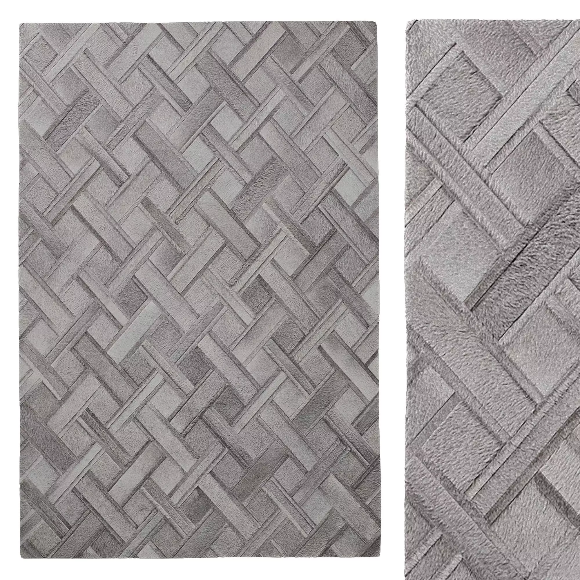 TIKA COWHIDE RUG gray 3D model_0