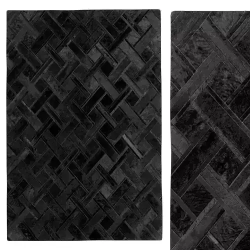  TIKA COWHIDE RUG black