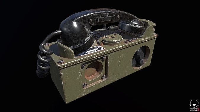 Military Field Telephone TA 312 Game ready PBR 2k Low-poly 3D model