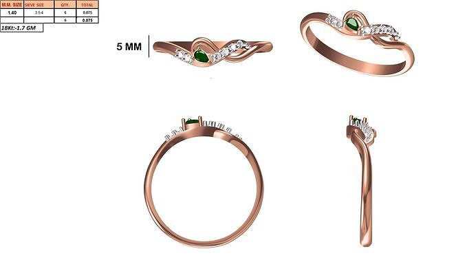 Ladies-Elegant Stone Rings For Womens 8 3D print model