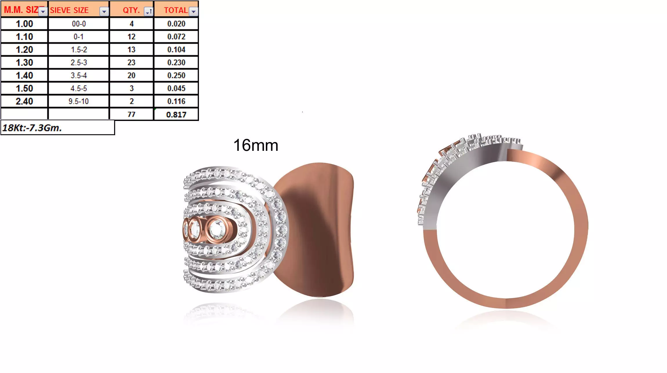 Ladies-Elegant Stone Rings For Womens 56 3D print model