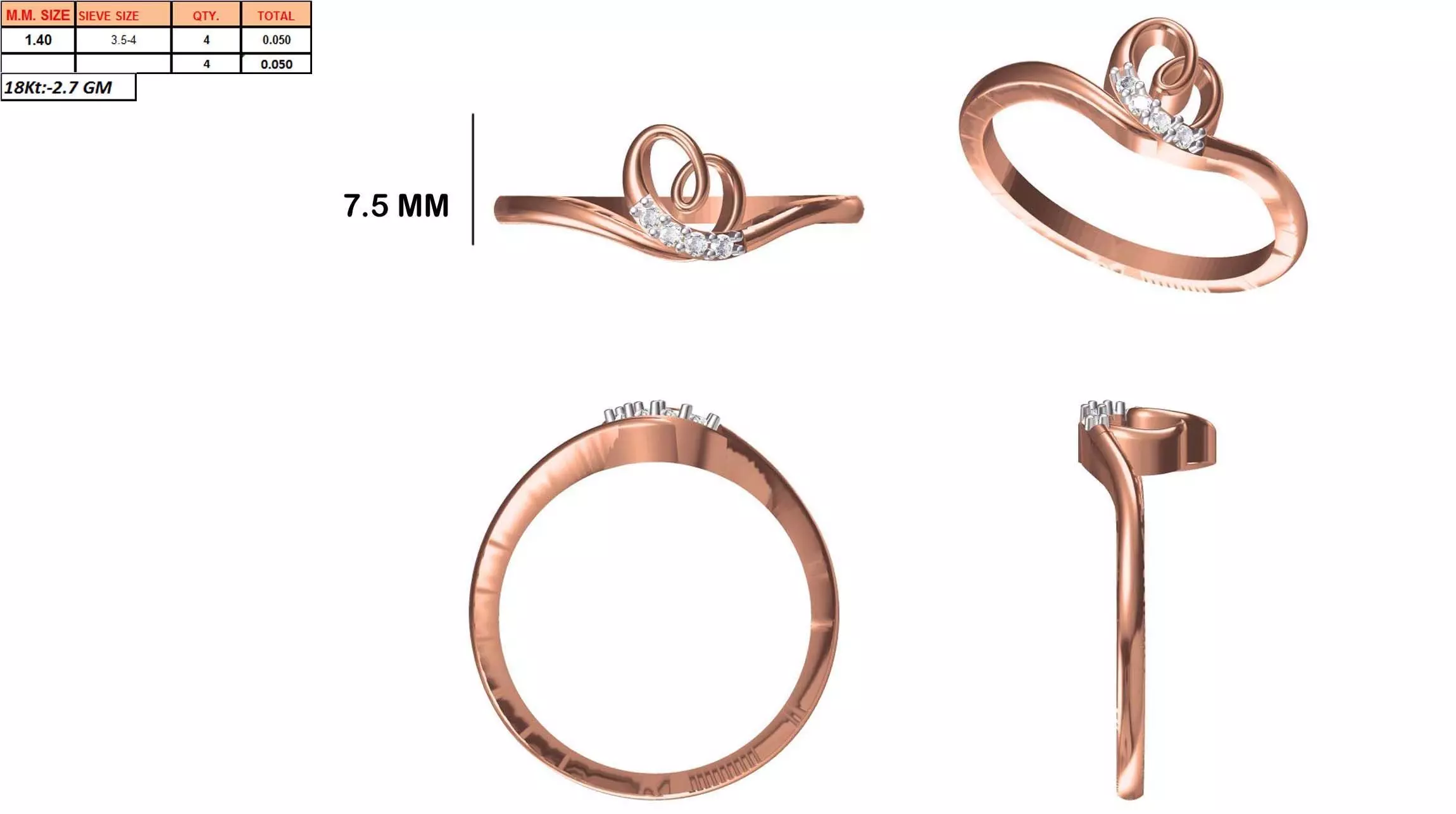 Ladies-Elegant Stone Rings For Womens 45 3D print model