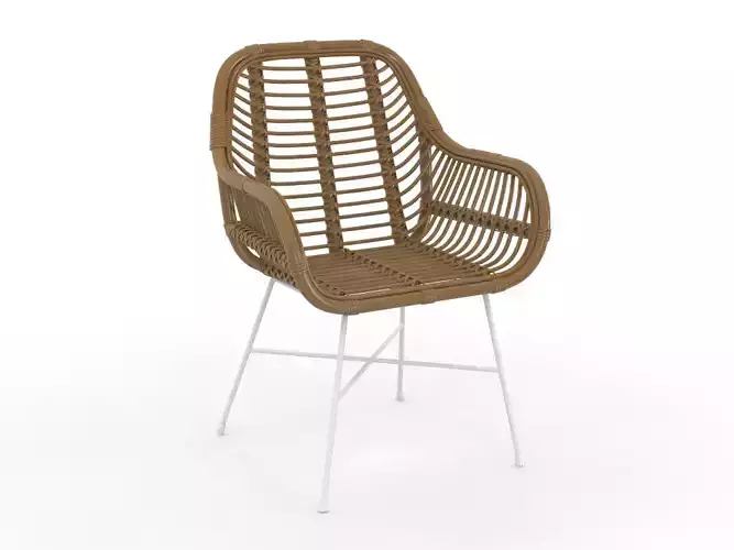 ARMCHAIR WHITE RATTAN