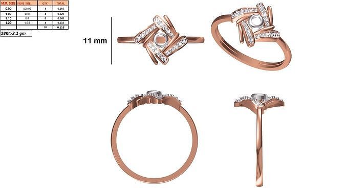 Stone Rings Model Ladies-Elegant Stone Rings For Womens 25 3D model 3D printable | CGTrader