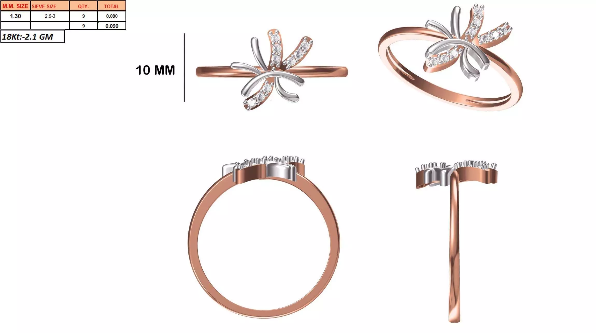 Ladies-Elegant Stone Rings For Womens 18 3D print model