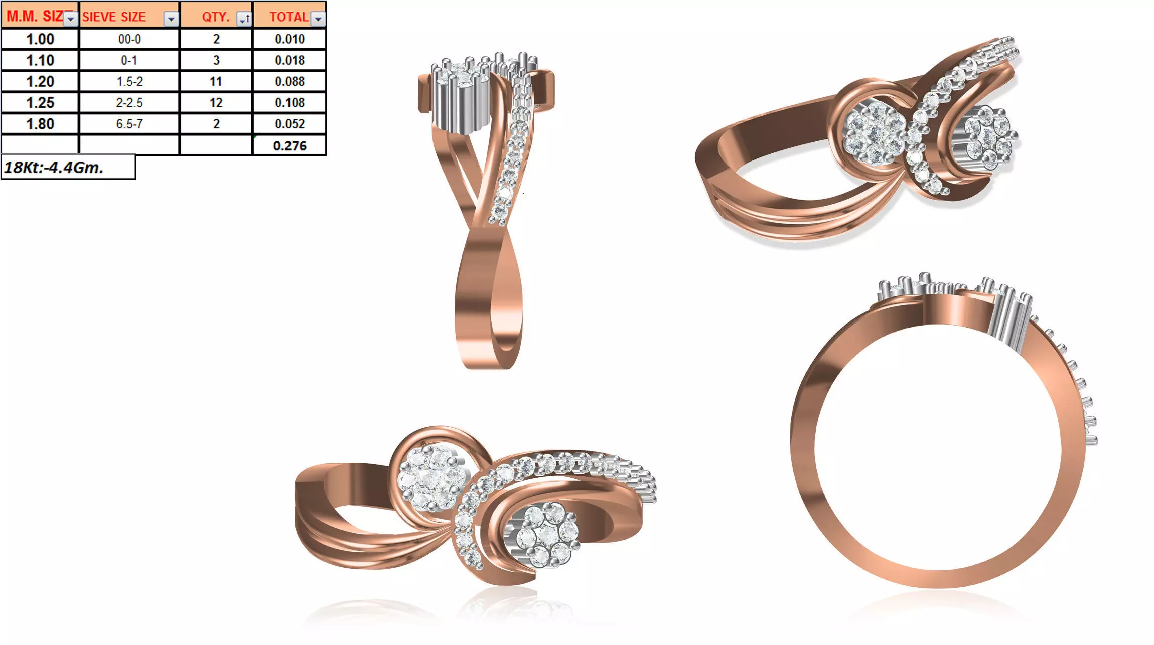 Stone Rings Model Ladies-Elegant Stone Rings For Womens 160 3D model 3D printable | CGTrader