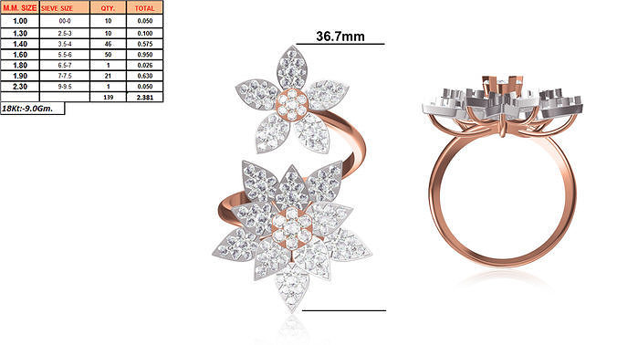 Stone Rings Model Ladies-Elegant Stone Rings For Womens 138 3D model 3D printable | CGTrader