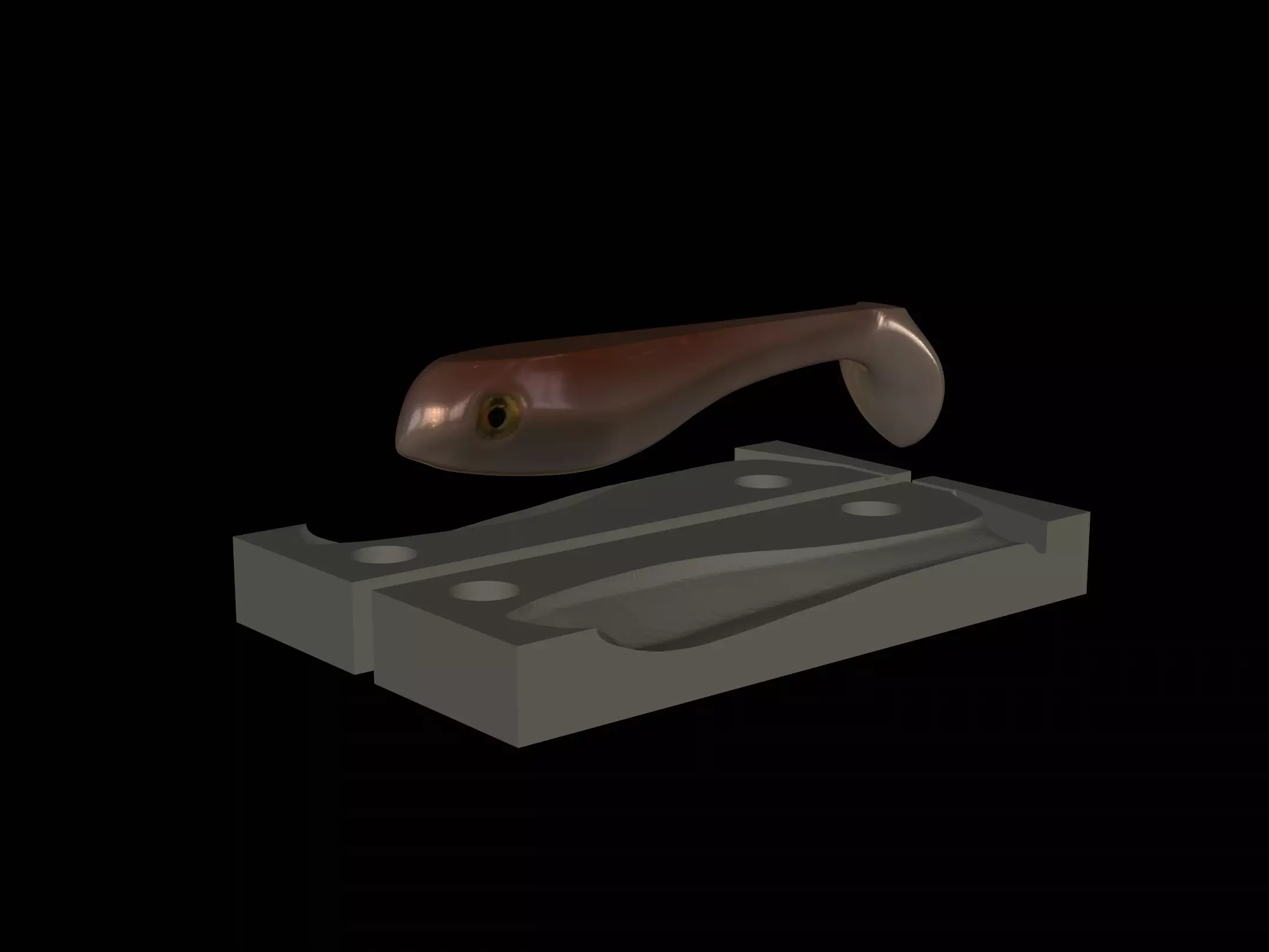 AM BAIT FISH 5 CM HOOF FORM FOR PREDATOR FISHING 3D print model